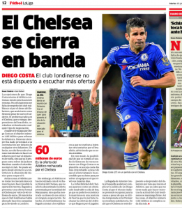 Diego Costa Marca July 19th