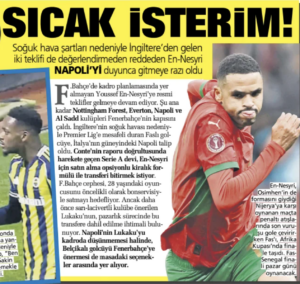 Sabah and others in Turkey are following Everton's difficult pursuit