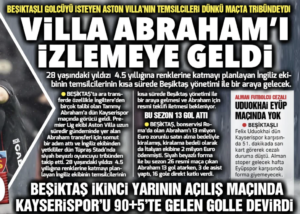 Aston Villa officials are in Istanbul for transfer talks