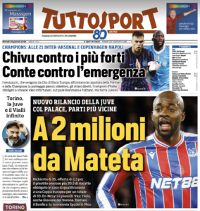 Juventus pursuit for Crystal Palace player is big news in Turin