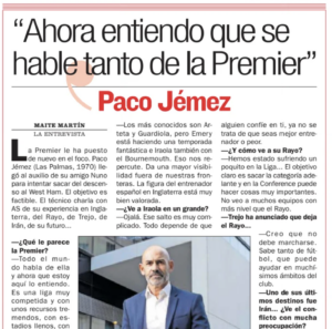 West Ham's Paco Jémez speaks about his Tottenham opportunity