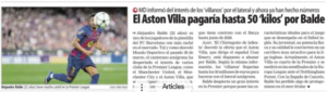 Aston Villa interest reported