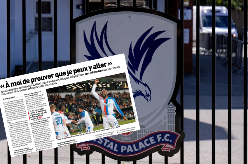 Crystal Palace's Jean Philippe Mateta has been speaking to L'Equipe