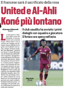 Manchester United have reached an agreement with Manu Koné