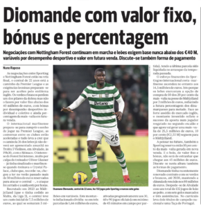 A Bola are also confident Ousmane Diomande to Nottingham Forest will be done soon