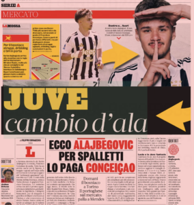 Gazzetta dello Sport report on Francisco Conceicao potentially moving to Liverpool or Manchester United