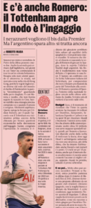 Gazzetta continue to report on Tottenham's Cristian Romero