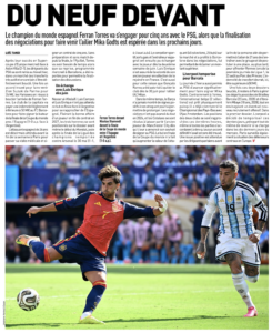 L'Equipe cover Liverpool's Barcola plans as part of Ferran Torres article